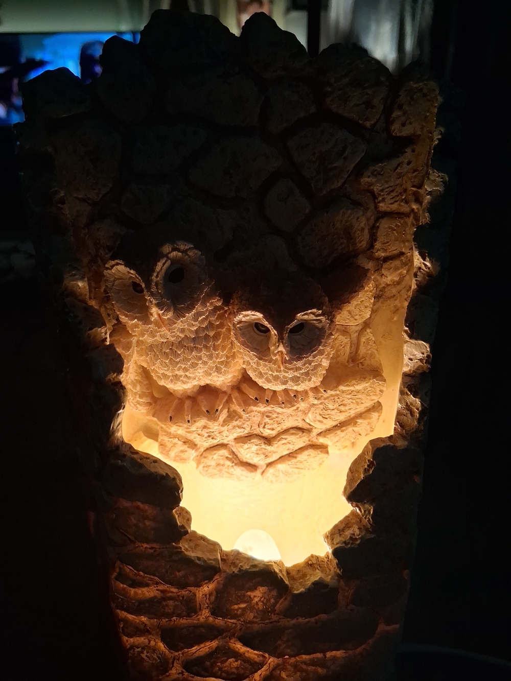 Ceramic Owl Lantern in Warm Cream by